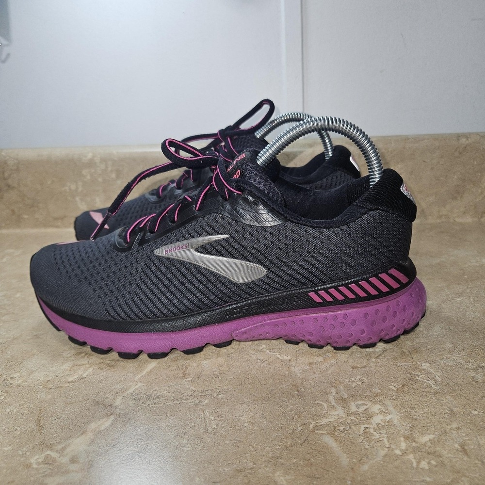 Brooks Adrenaline GTS 20 Shoes Women 8 Black Pink Running Sneakers Support - Picture 5 of 12